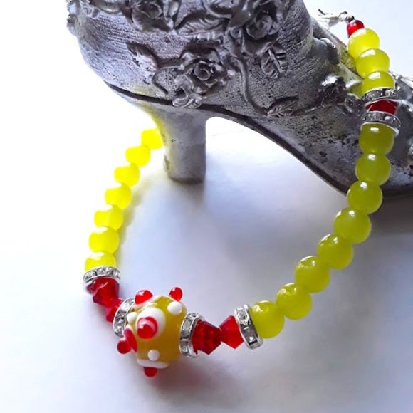 Handmade | Jewelry | Radiant Candy Handmade Bracelet With Yellow And ...